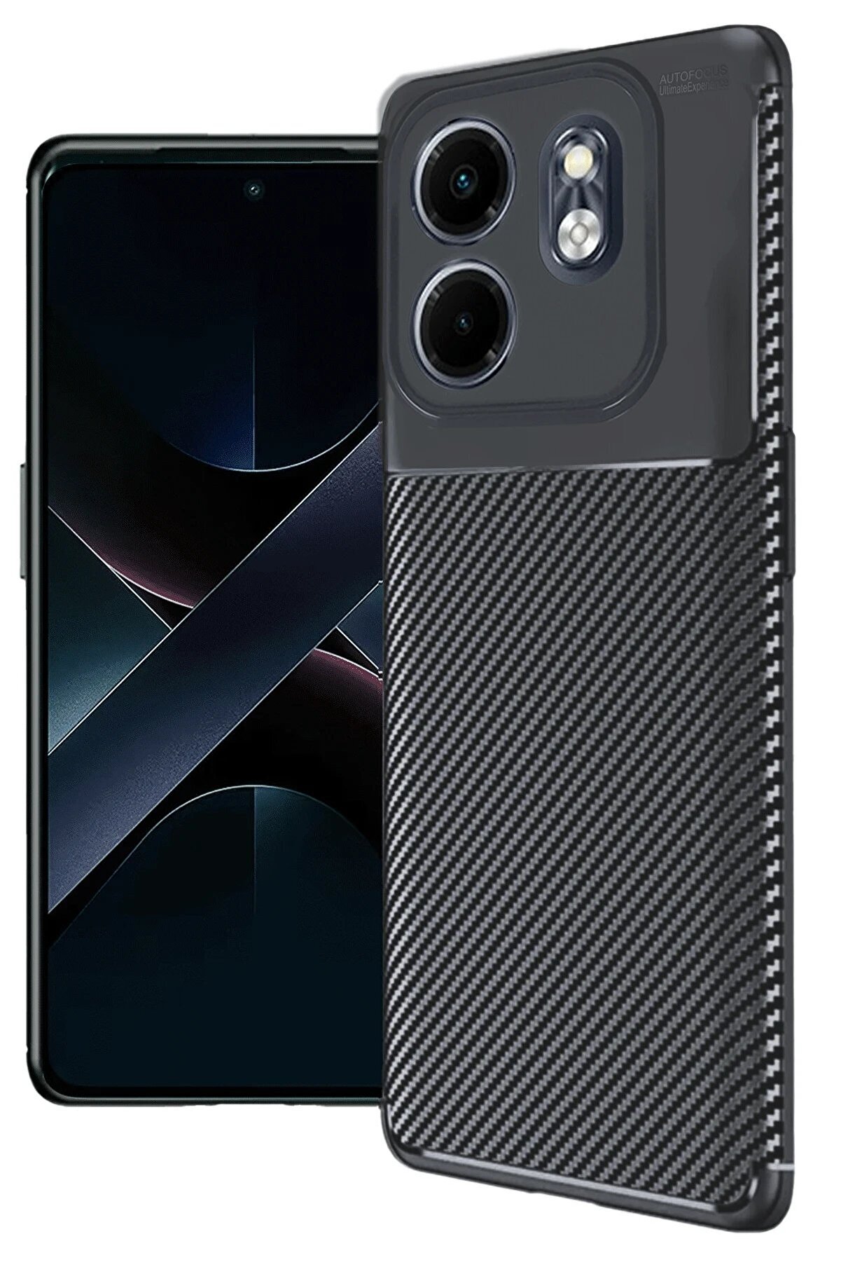 İnfi̇ni̇x Smart 9 Kılıf Auto Focus Karbon Kapak - Si̇yah - Dropx8789-3814