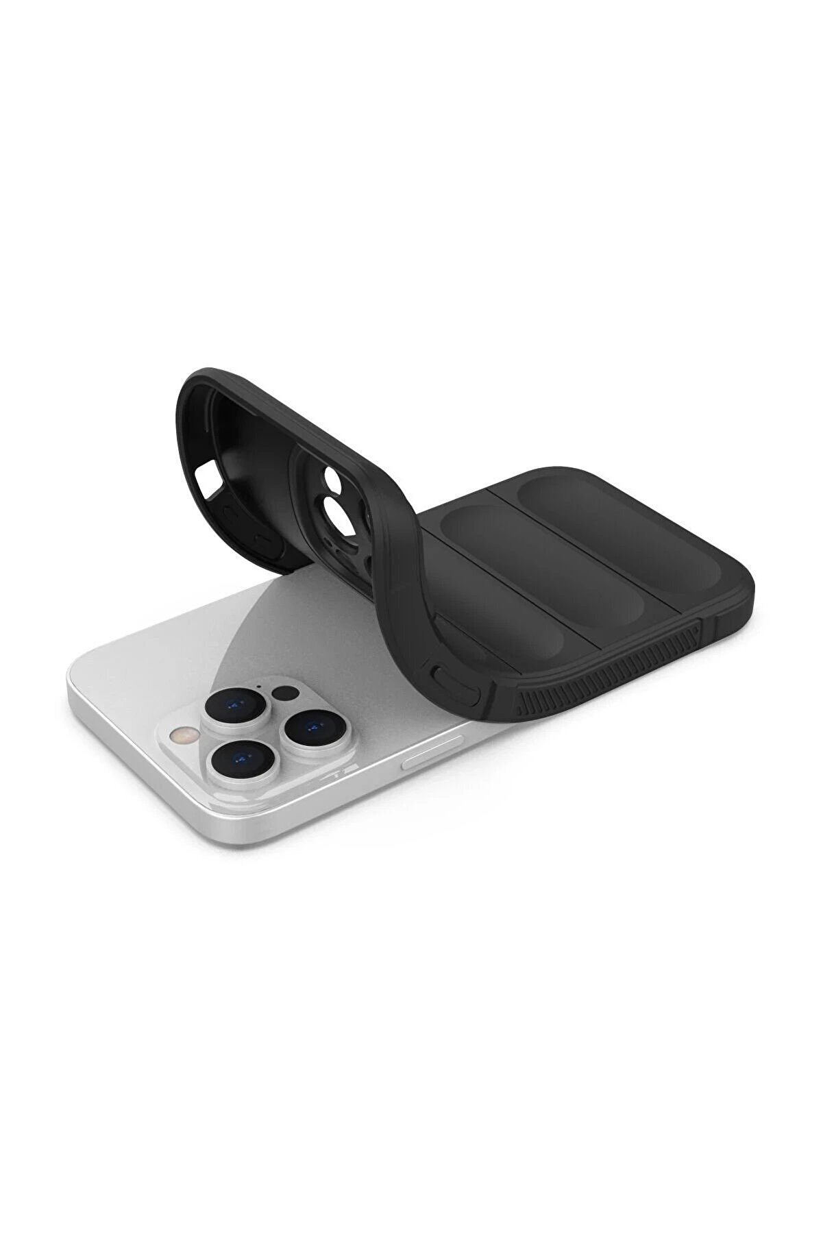 İphone 15 Pro Kılıf Opti̇mum Si̇li̇kon - Si̇yah - Dropx9104-3051