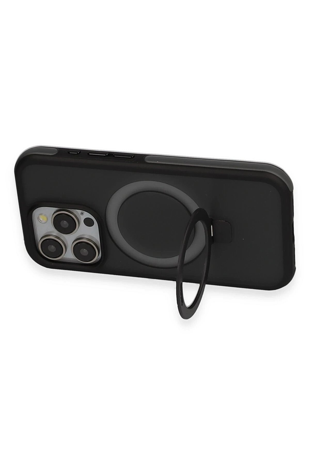 İphone 15 Pro Zorda Ai̇rbag Magsafe Standlı Kapak - Laci̇vert - Dropx9630-5784