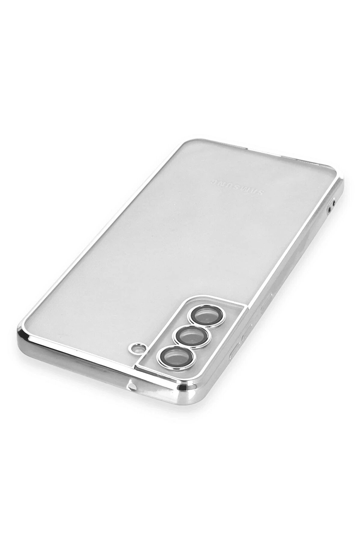 Samsung Galaxy S21 Fe Kılıf Lensli̇ Si̇li̇kon - G&uuml;m&uuml;ş - Dropx1123-5774