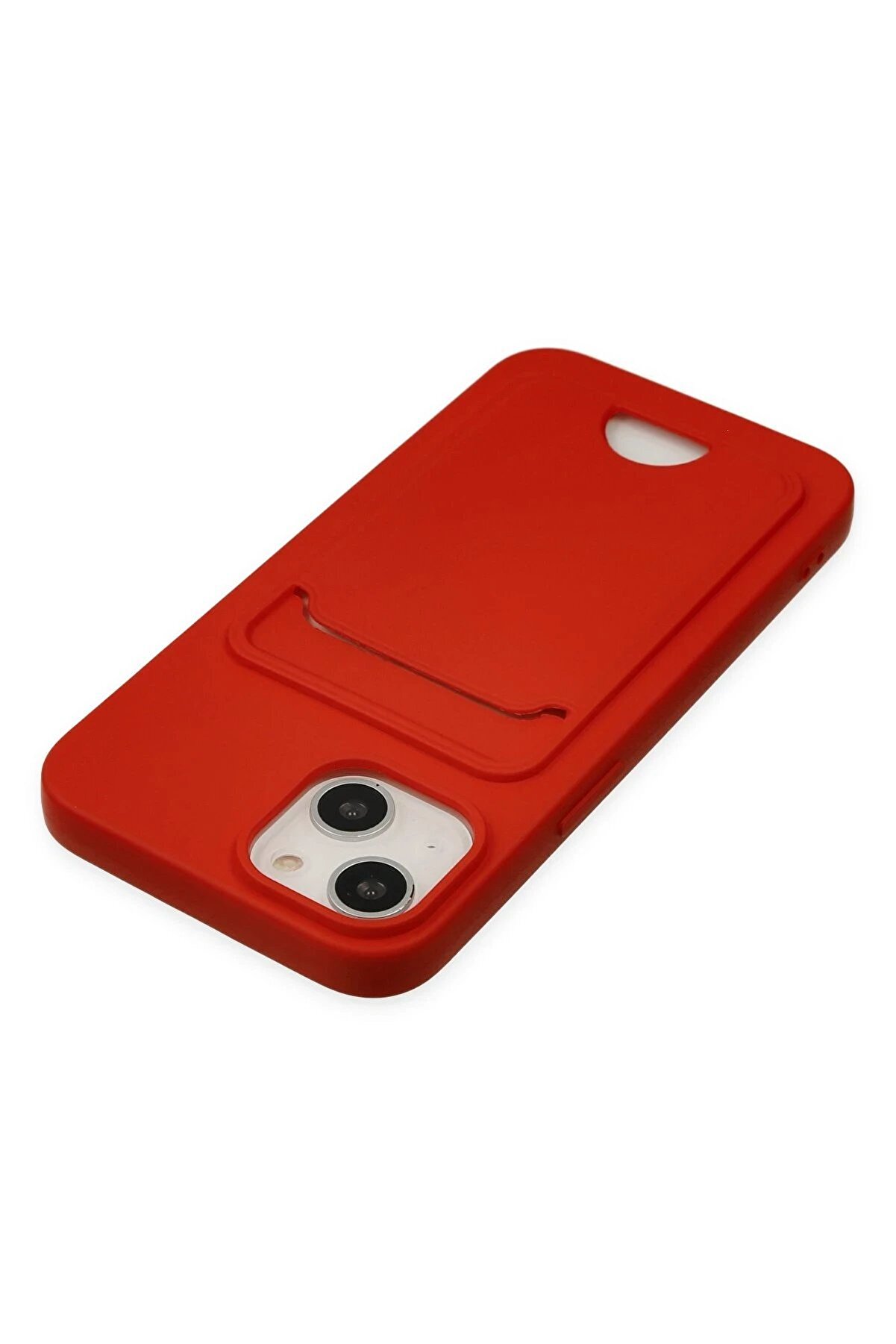 İphone 14 Plus Kılıf Kelvi̇n Kartvi̇zi̇tli̇ Si̇li̇kon - Kırmızı - Dropx9087-2658