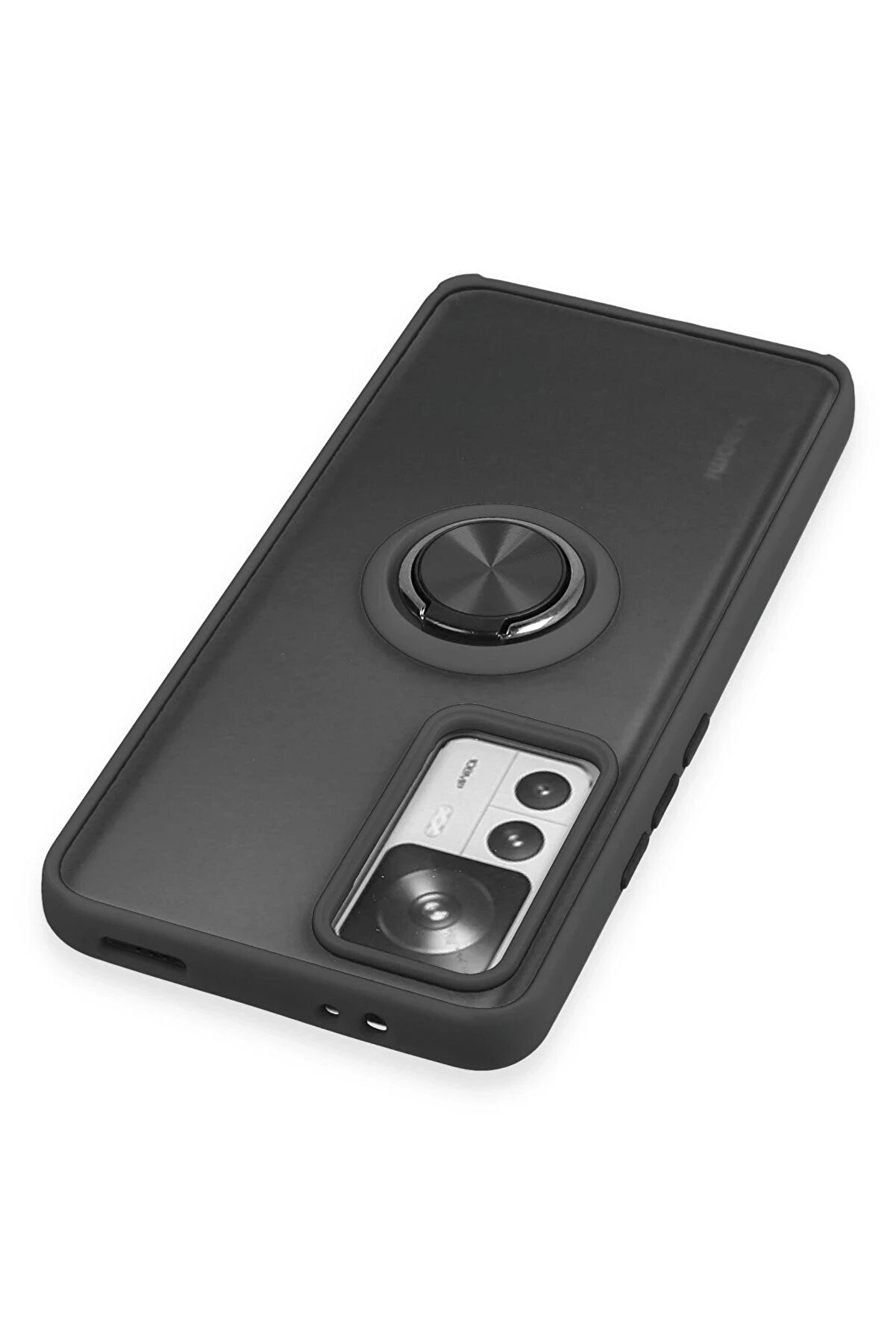 Xi̇aomi̇ Mi̇ 12T Pro Kılıf Montreal Yüzüklü Si̇li̇kon Kapak - Si̇yah - Dropx9366-3843