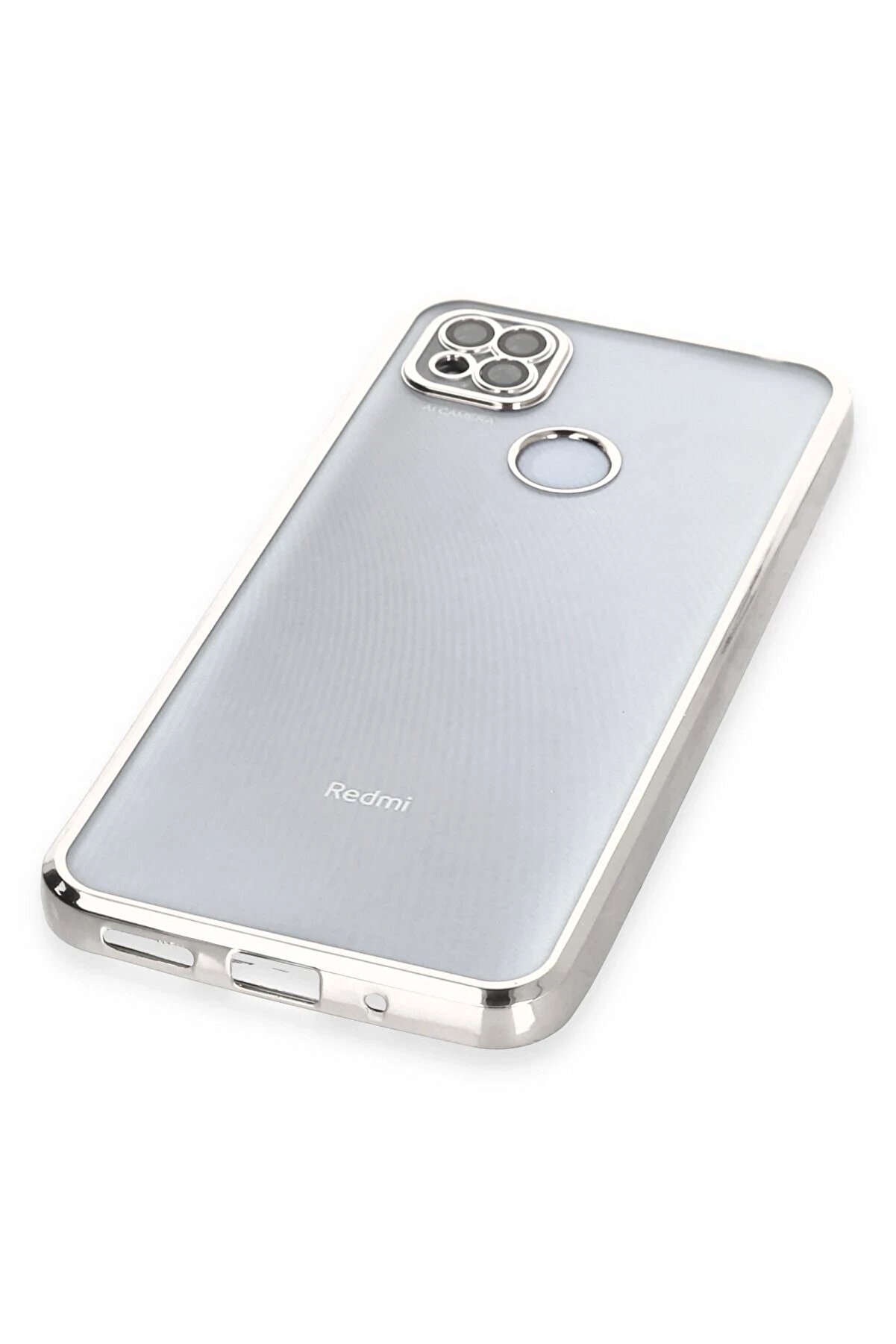 Xi̇aomi̇ Redmi̇ 9C Kılıf Lensli̇ Si̇li̇kon - Gümüş - Dropx8239-9659