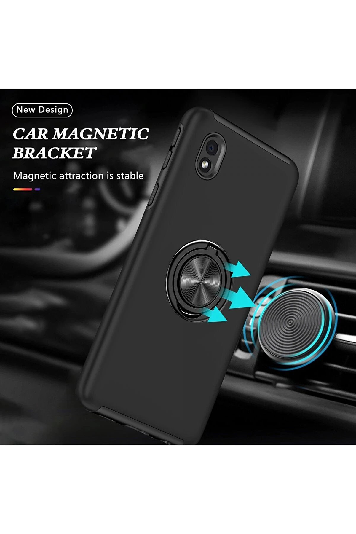 Samsung Galaxy A01 Core Kılıf Eli̇t Yüzüklü Kapak - Si̇yah - Dropx6726-1328