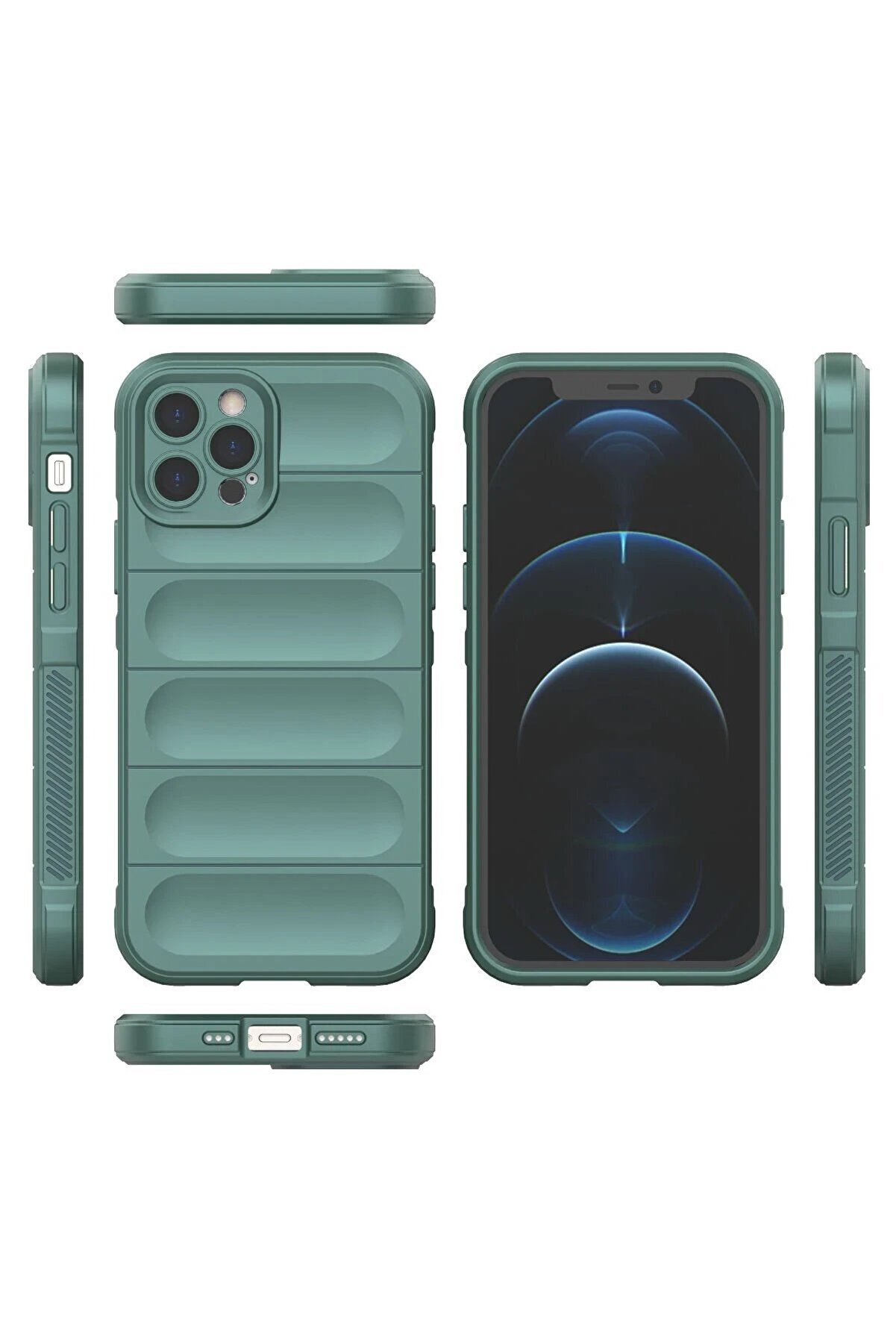 İphone 12 Pro Kılıf Opti̇mum Si̇li̇kon - Koyu Yeşi̇l - Dropx9510-3613