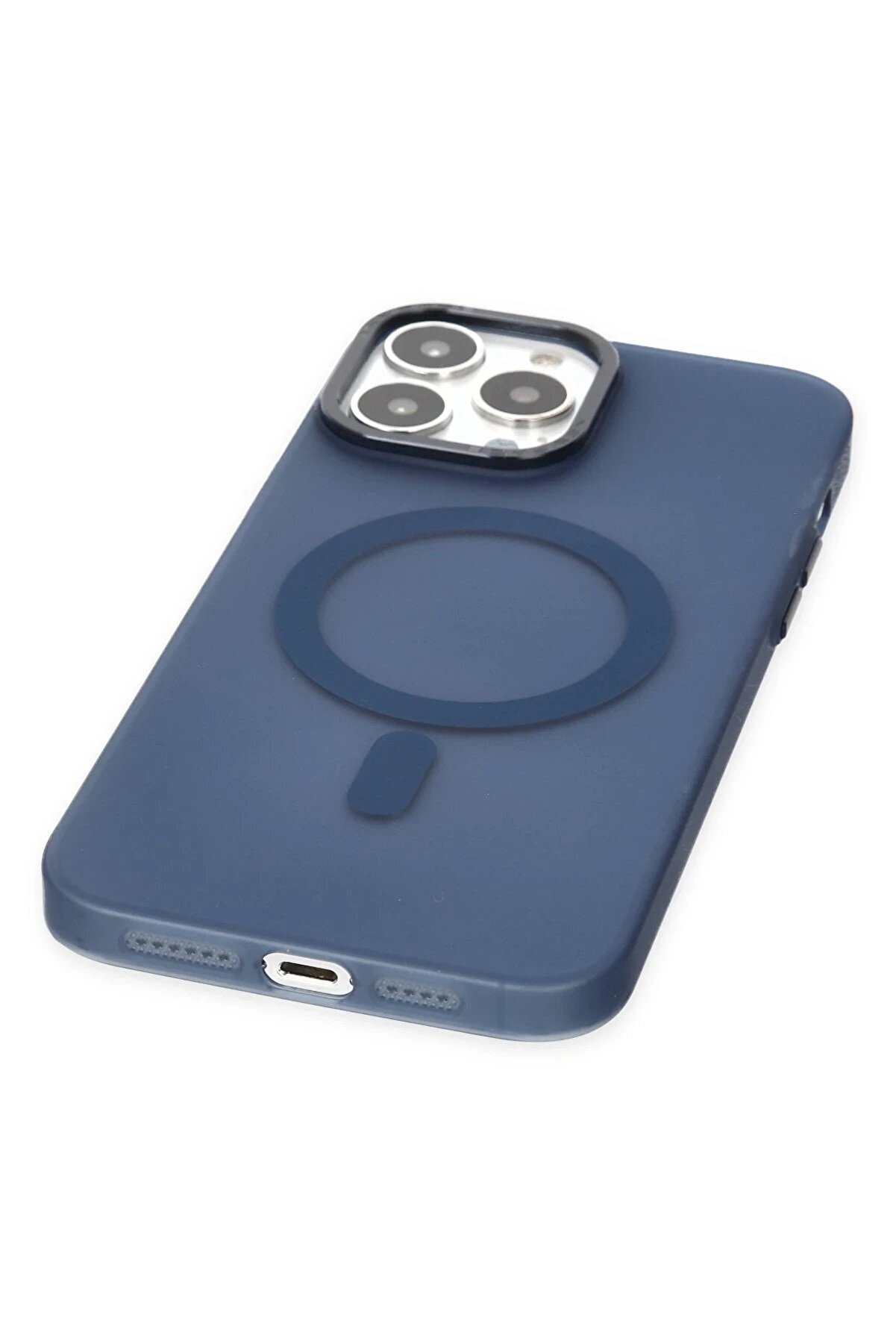 İphone 14 Pro Kılıf Lodos Magneti̇csafe Mat Kapak - Mavi̇ - Dropx1136-3205