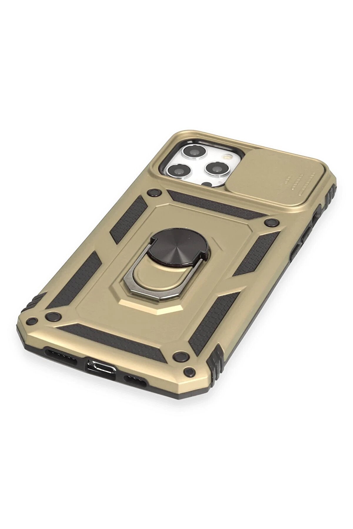 İphone 12 Pro Max Kılıf Pars Lens Y&uuml;z&uuml;kl&uuml; Si̇li̇kon - Gold - Dropx9931-1626