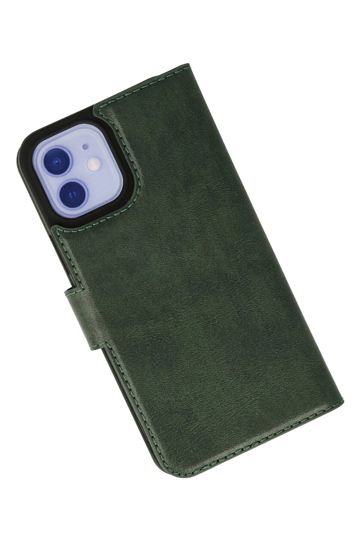 İphone 12 Kılıf Trend S Plus Kapaklı Kılıf - Yeşi̇l - Dropx7876-9800