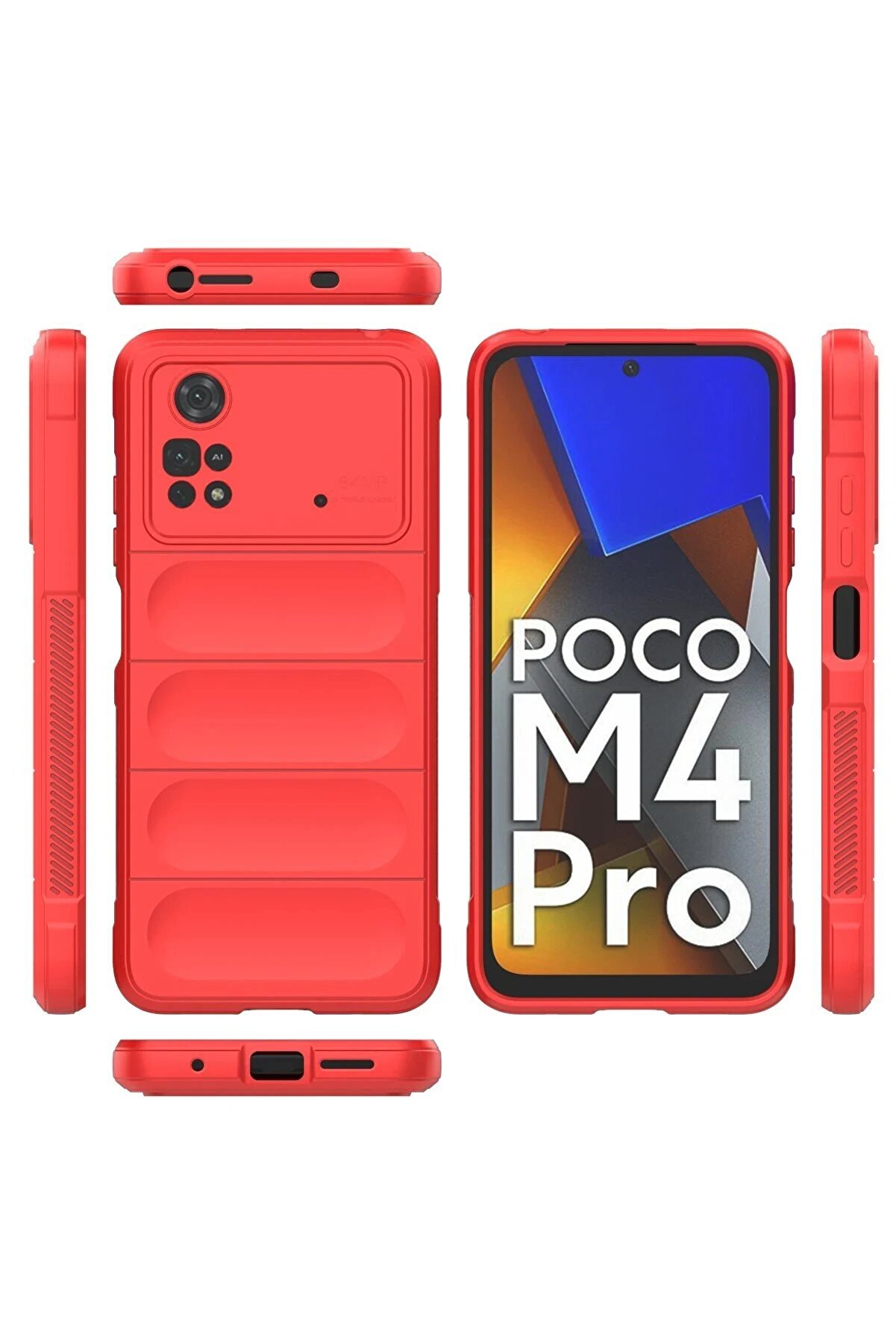 Xi̇aomi̇ Poco M4 Pro 4G Kılıf Opti̇mum Si̇li̇kon - Kırmızı - Dropx9717-4161