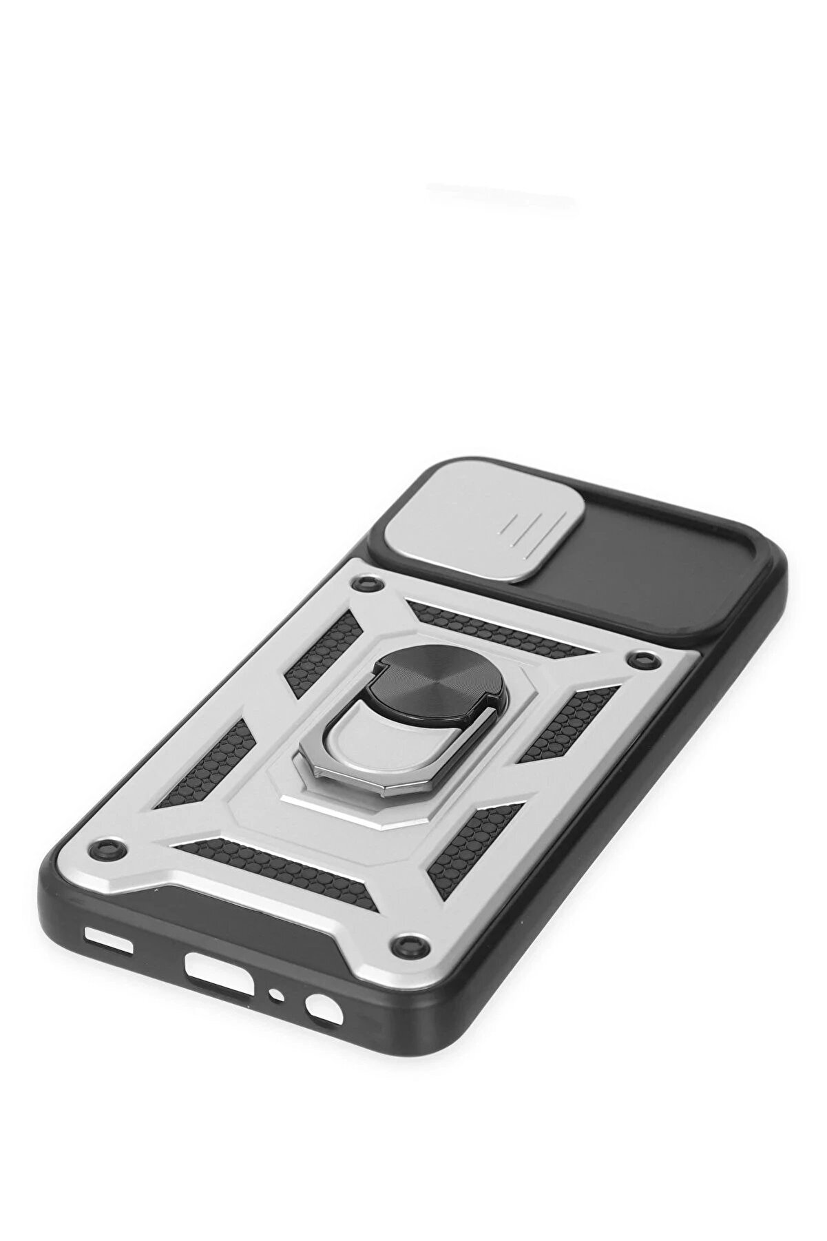 Samsung Galaxy A03 Kılıf Pars Lens Yüzüklü Si̇li̇kon - Gümüş - Dropx7618-4628