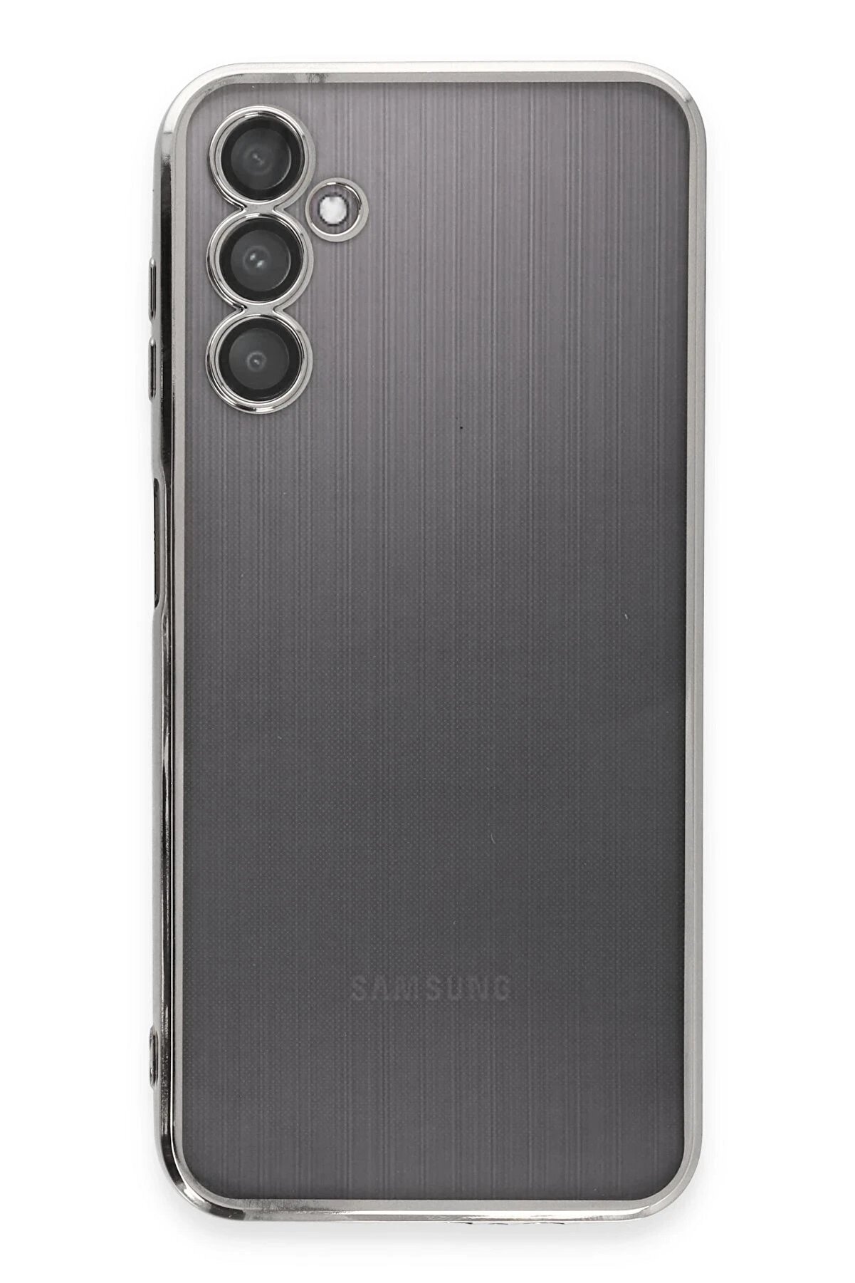 Samsung Galaxy A14 4G Kılıf Lensli̇ Si̇li̇kon - Gümüş - Dropx4918-8510