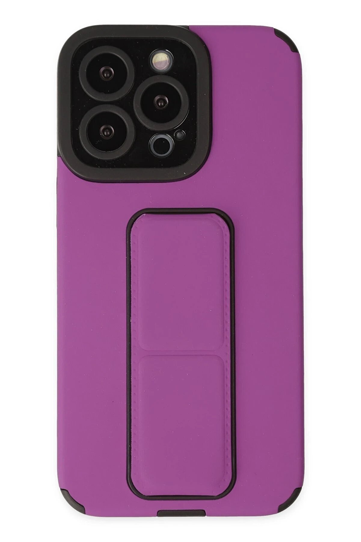 CepteToptan iPhone 14 Pro Kılıf Mega Standlı Silikon - Mor - DROPX2765-1675