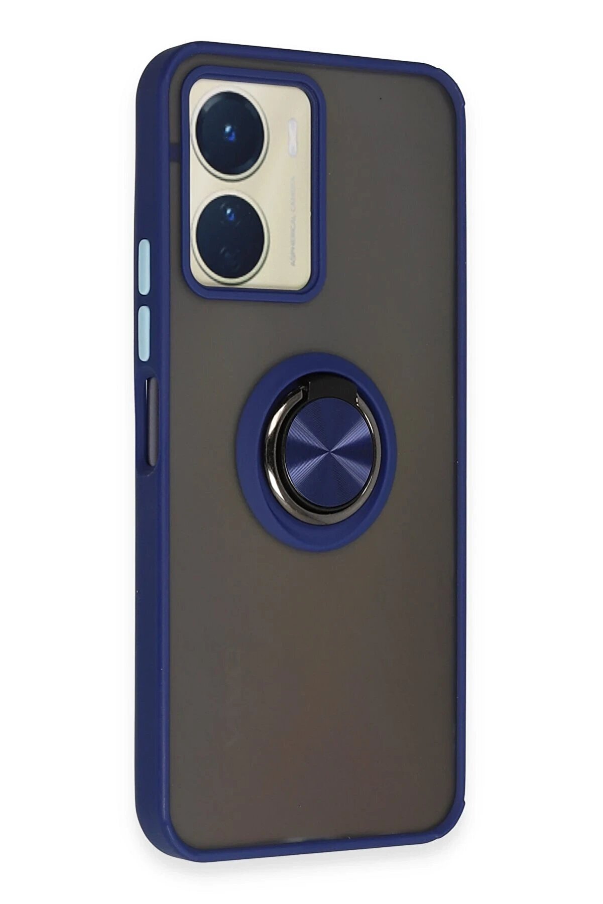 Vi̇vo Y16 Kılıf Montreal Yüzüklü Si̇li̇kon Kapak - Laci̇vert - Dropx7806-8668