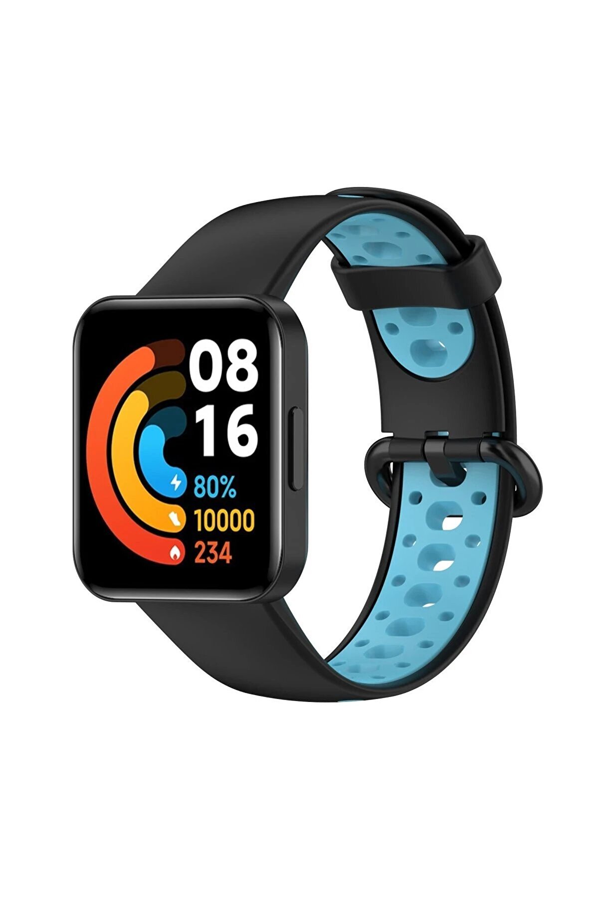 CepteToptan Xiaomi Redmi Watch 2 Spor Delikli Kordon - Siyah-Mavi - DROPX3414-2515