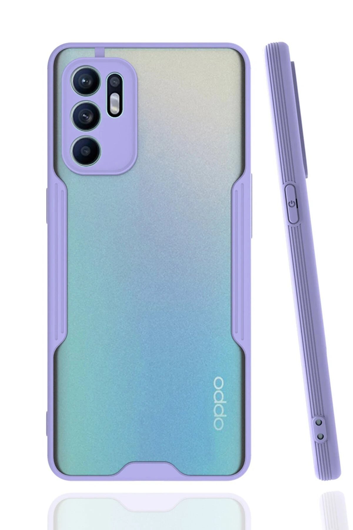 CepteToptan Oppo Reno 6 Kılıf Platin Silikon - Lila - DROPX8978-1765