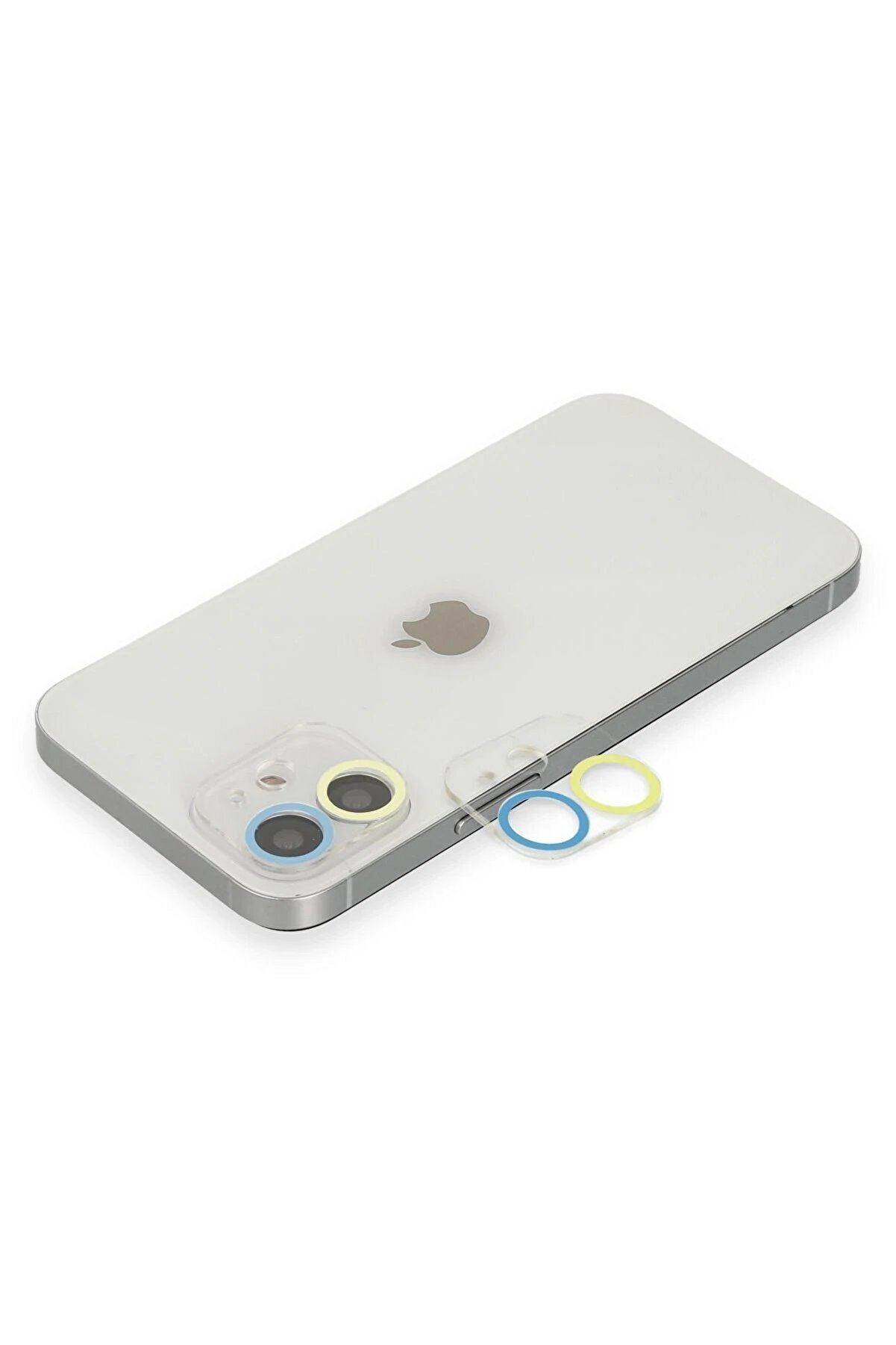 CepteToptan iPhone 11 Renkli Kamera Lens Koruma Cam - Sarı-Mavi - DROPX8766-5514