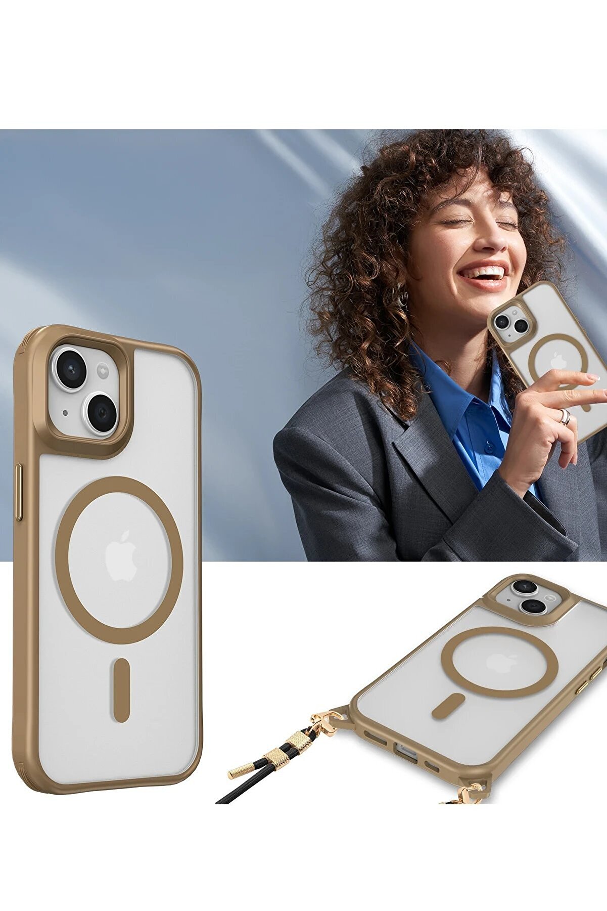 İphone 15 Plus Kılıf Enka Magsafe Si̇li̇kon Kılıf - Desert - Brh029553-8210