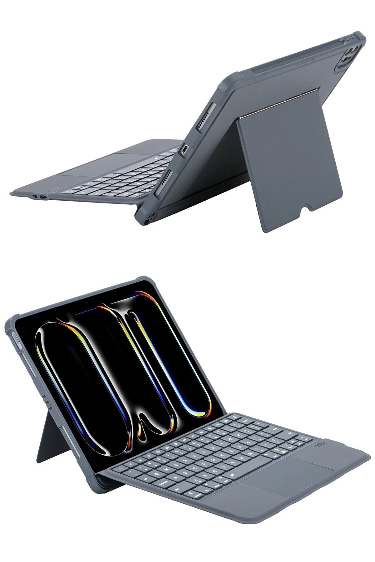 T5504D İpad Pro 11 (2024) Kılıf Palermo Ledli̇ Klavyeli̇ Standlı Tablet Kılıf - Dropx8516-3797