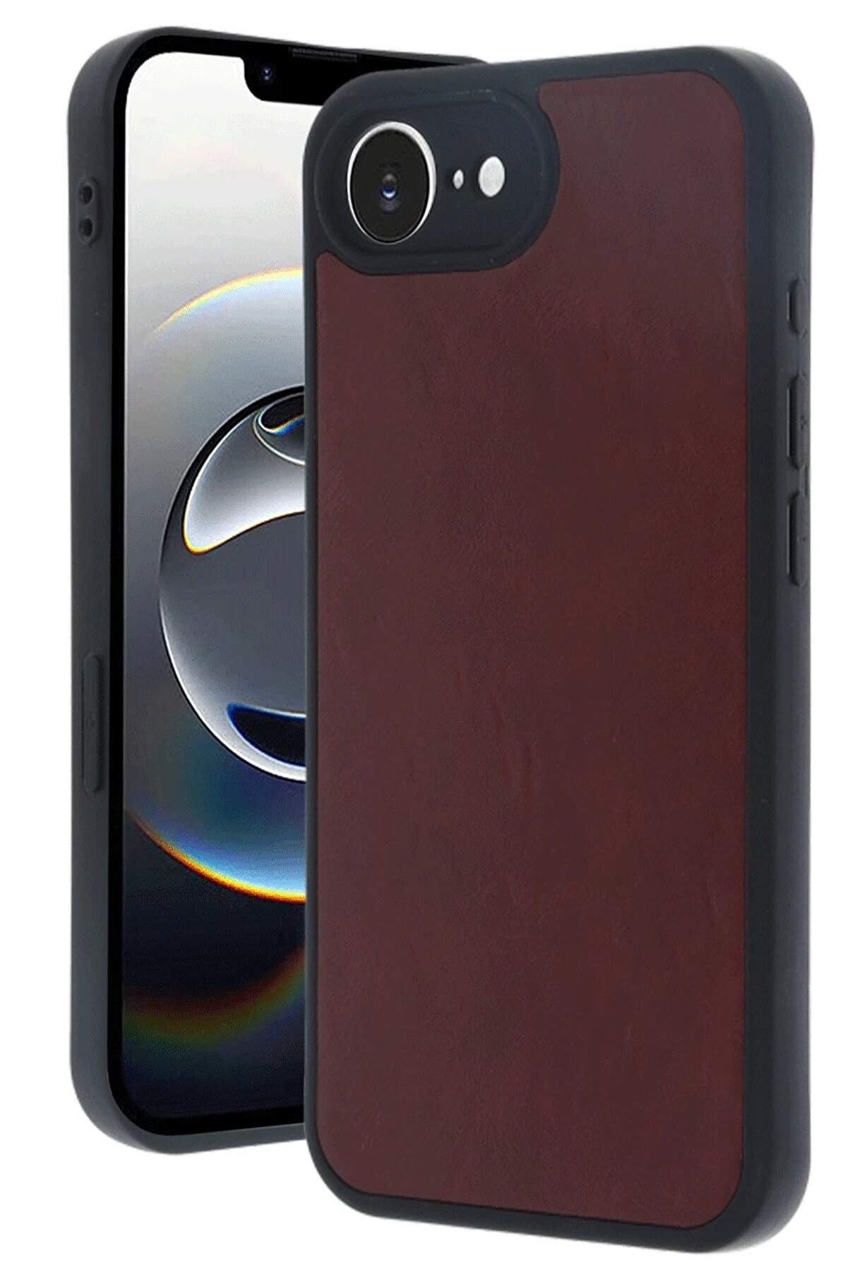 İphone 16E Kılıf Aras Deri̇ Kapak - Bordo - Dropx7876-1327