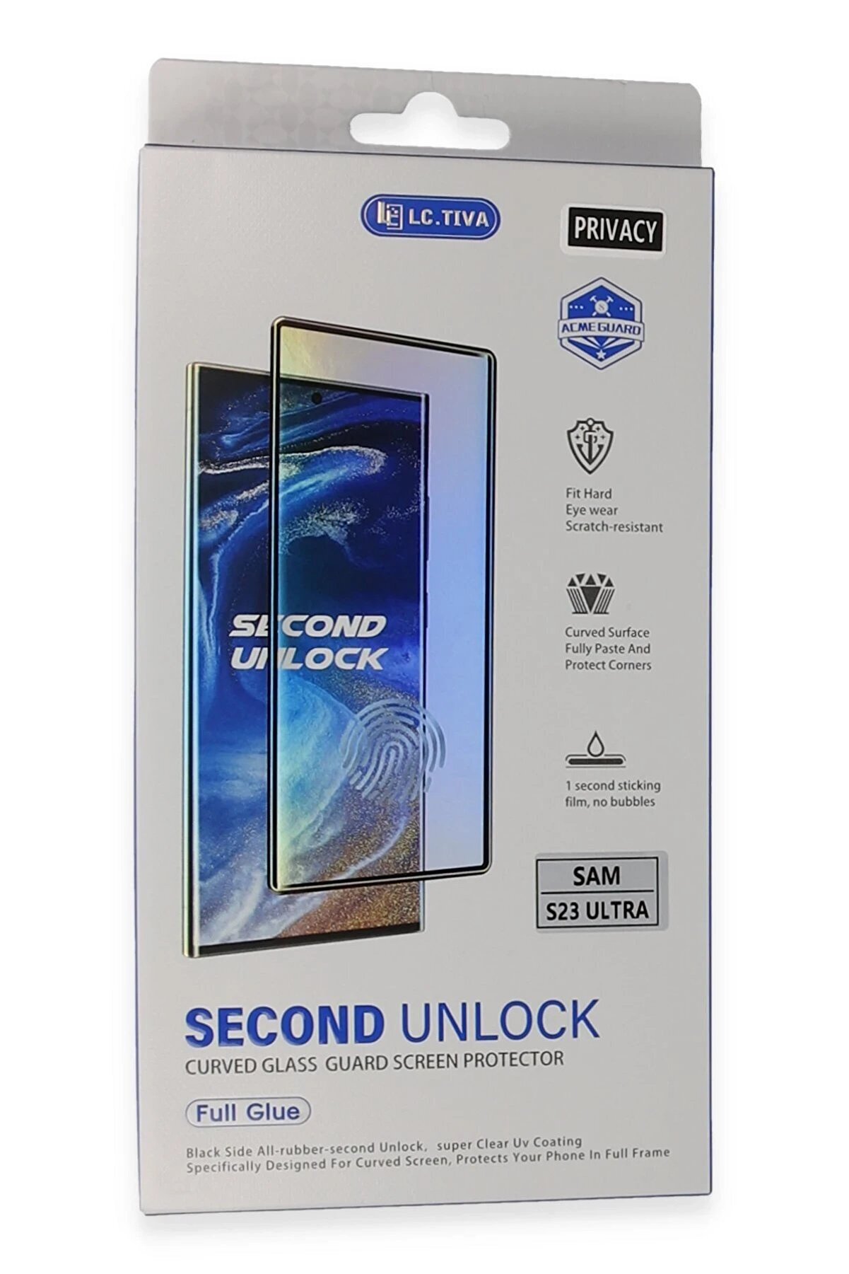 Samsung Galaxy S23 Ultra Durable Full Glue Curved Hayalet Cam - Dropx6032-4028