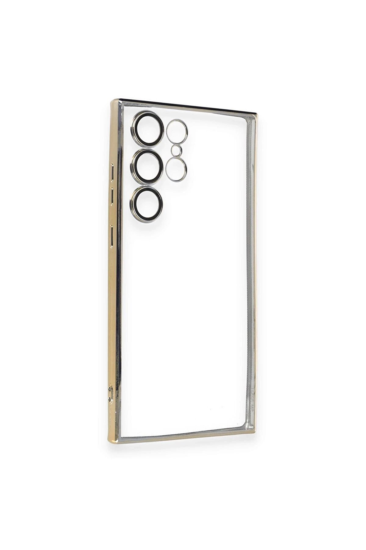 Samsung Galaxy S23 Ultra Kılıf Lensli̇ Si̇li̇kon - Gold - Dropx2553-6498