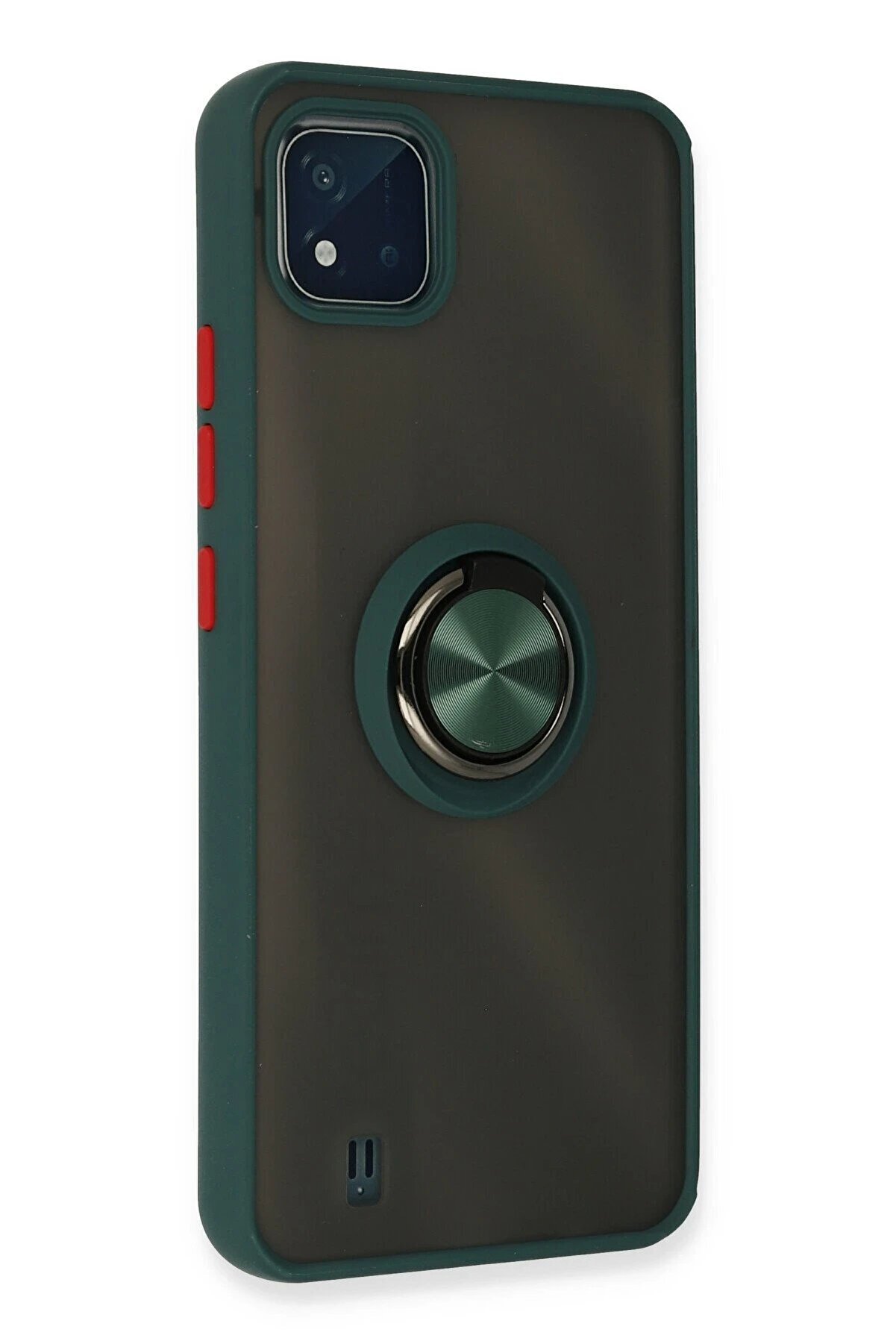 Realme C11 2021 Kılıf Montreal Yüzüklü Si̇li̇kon Kapak - Yeşi̇l - Dropx5574-7807