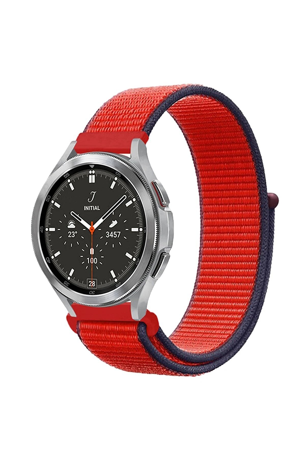 CepteToptan Watch 22mm Hasırlı Cırtcırtlı Kordon - Kırmızı - DROPX2876-1797