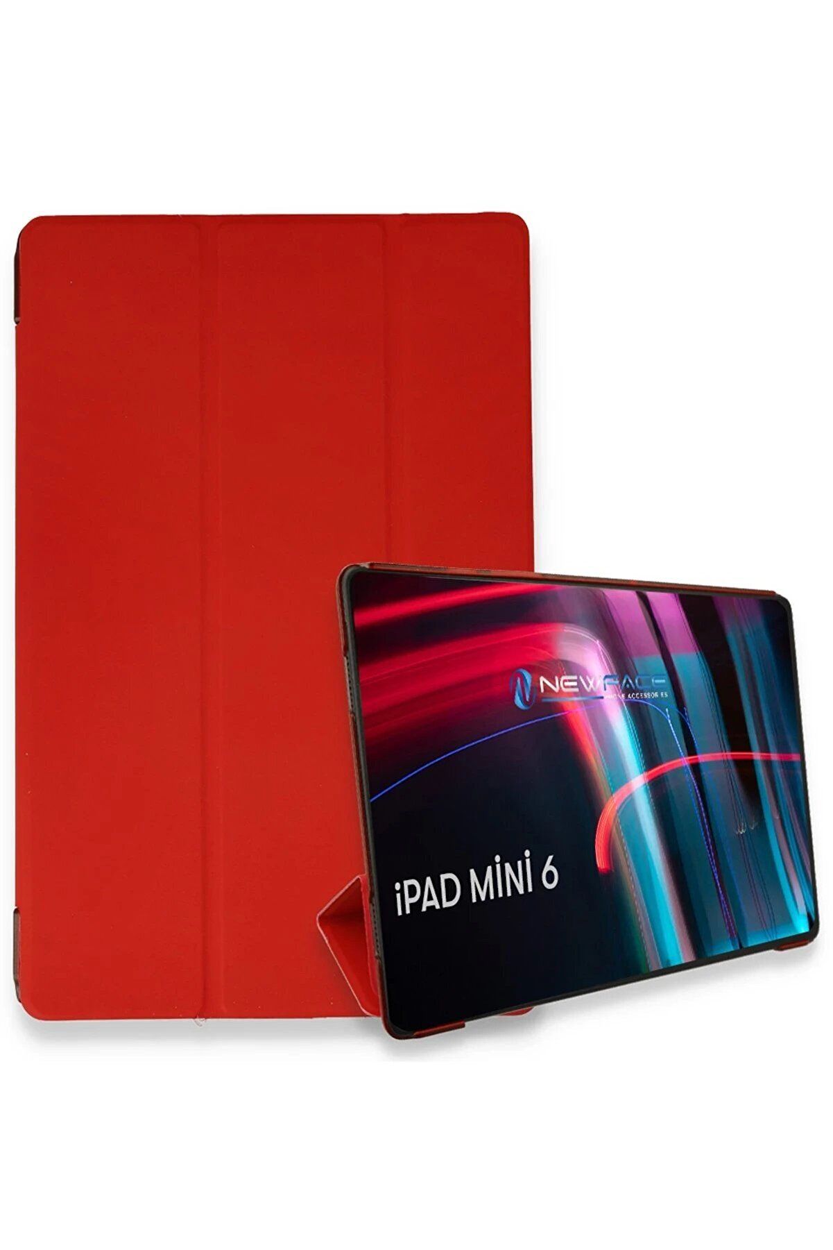 CepteToptan iPad Mini 6 Kılıf Tablet Smart Kılıf - Kırmızı - DROPX6378-7332