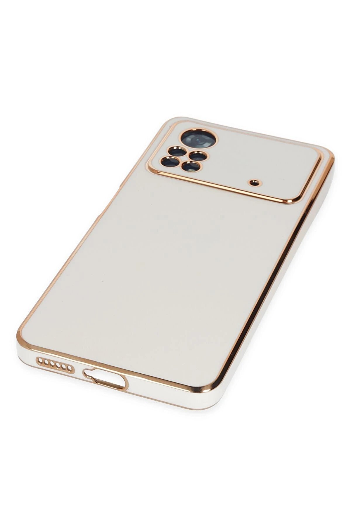 Xi̇aomi̇ Poco X4 Pro 5G Kılıf Volet Si̇li̇kon - Beyaz - Dropx4741-6683