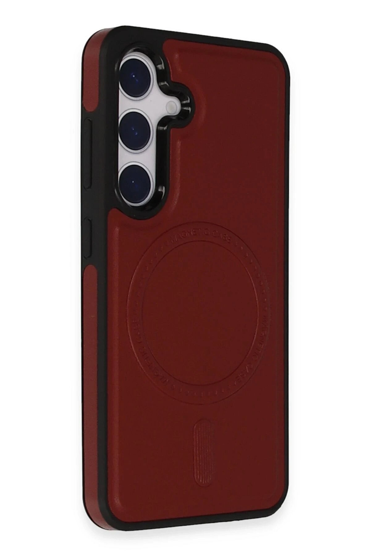 Samsung Galaxy S24 Kılıf Ozzi̇ Magsafe Deri̇ Kapak - Kırmızı - Dropx7282-3437