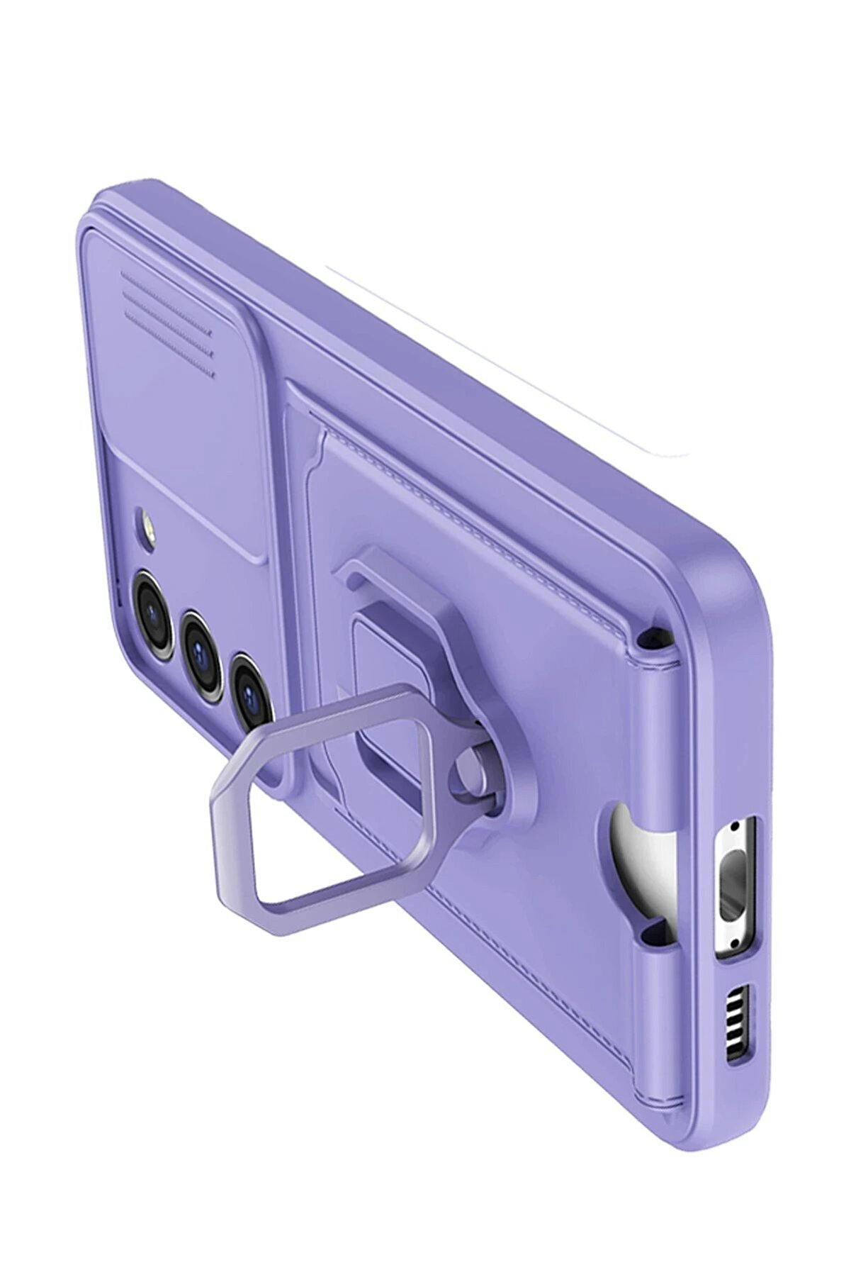 Samsung Galaxy S23 Plus Kılıf Zuma Kartvi̇zi̇tli̇ Y&uuml;z&uuml;kl&uuml; Si̇li̇kon - Li̇la - Dropx2525-6611