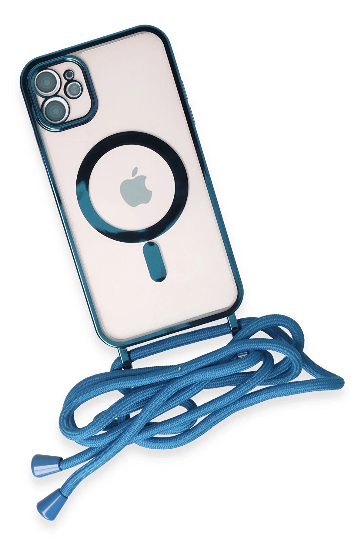 İphone 11 Kılıf Di̇vo Lazer Askılı Magsafe Kapak - Si̇erra Blue - Dropx8982-7420