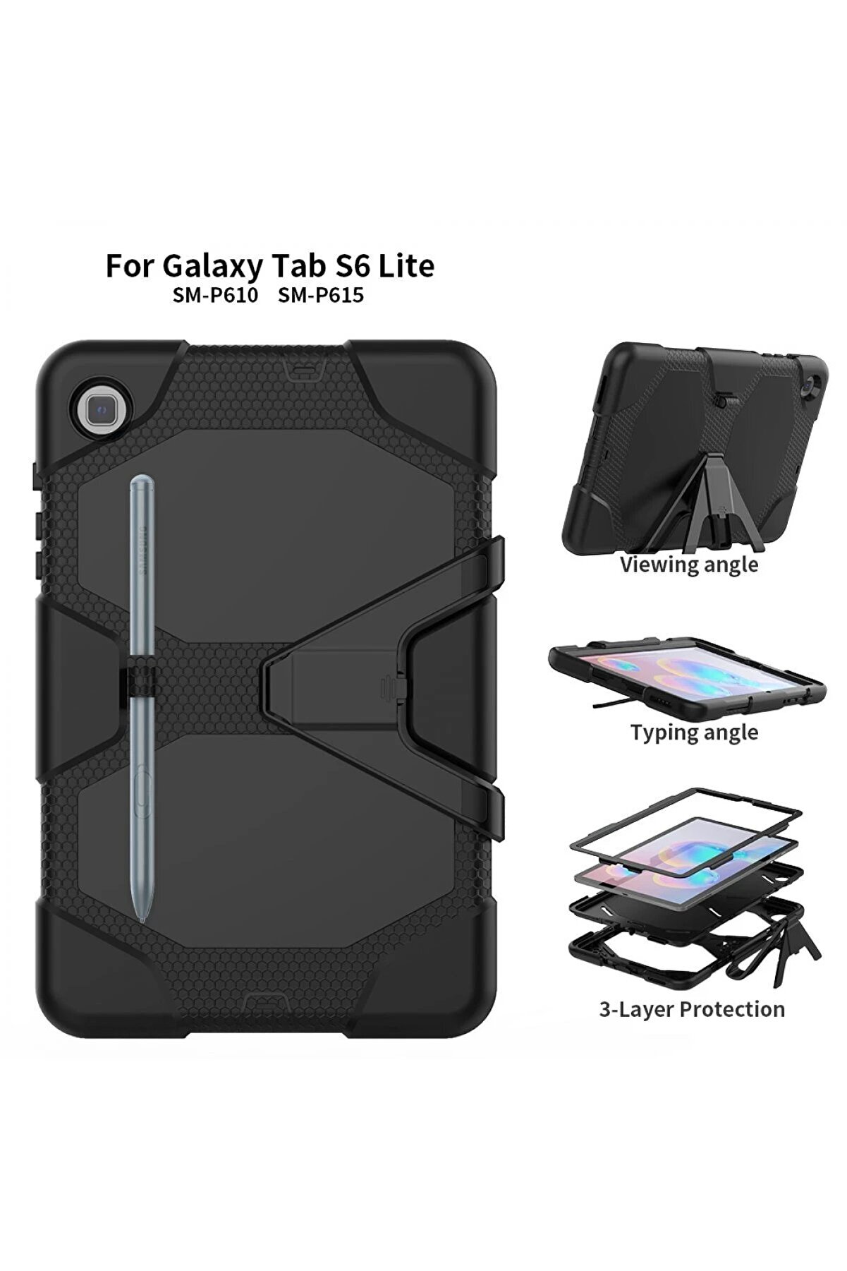 Samsung Galaxy Tab A7 10.4 Kılıf Gri̇ffi̇n Tablet Kapak - Si̇yah - Dropx7549-1339