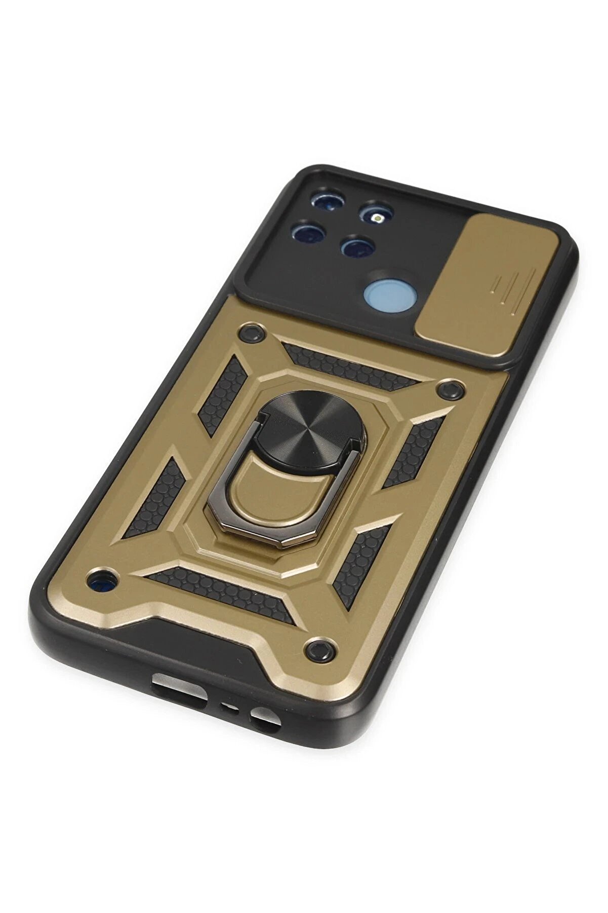 Realme C25Y Kılıf Pars Lens Yüzüklü Si̇li̇kon - Gold - Dropx5959-2566
