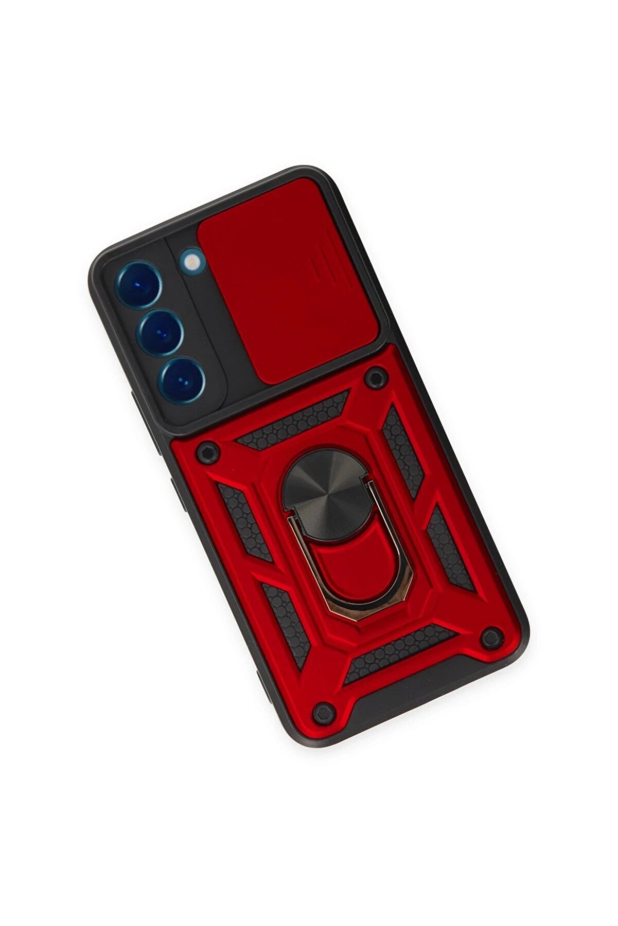 Samsung Galaxy S24 Kılıf Pars Lens Yüzüklü Si̇li̇kon - Kırmızı - Dropx5474-1923