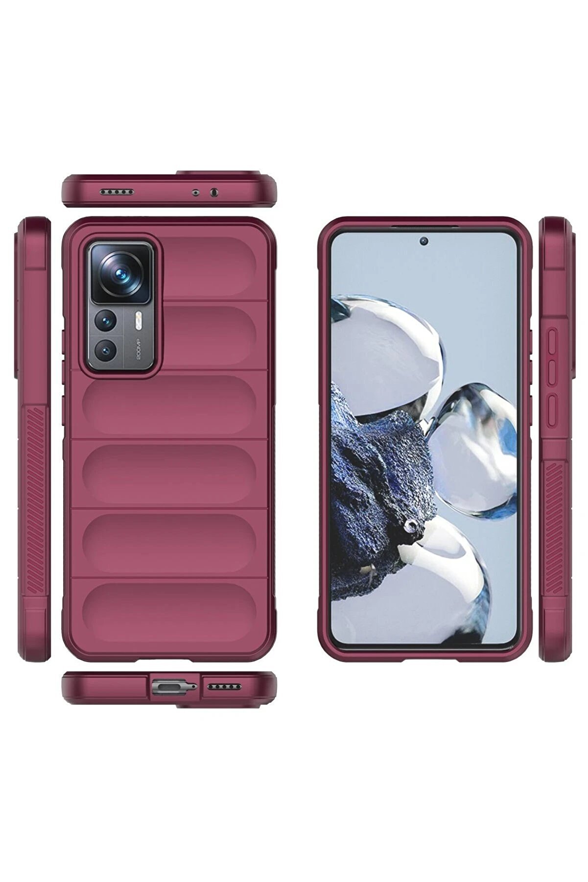 Xi̇aomi̇ Mi̇ 12T Pro Kılıf Opti̇mum Si̇li̇kon - Bordo - Dropx6360-7029