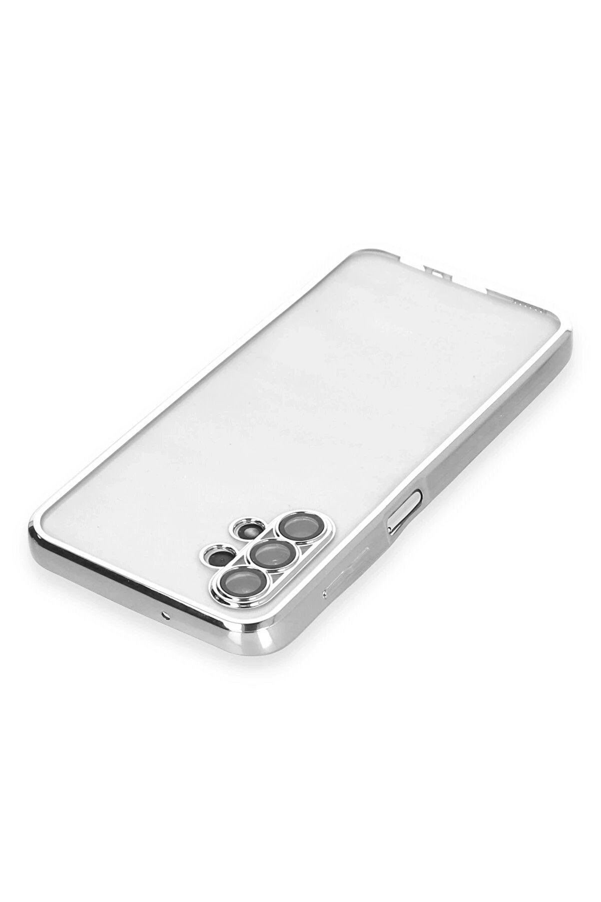 Samsung Galaxy A13 4G Kılıf Lensli̇ Si̇li̇kon - Gümüş - Dropx6688-1516