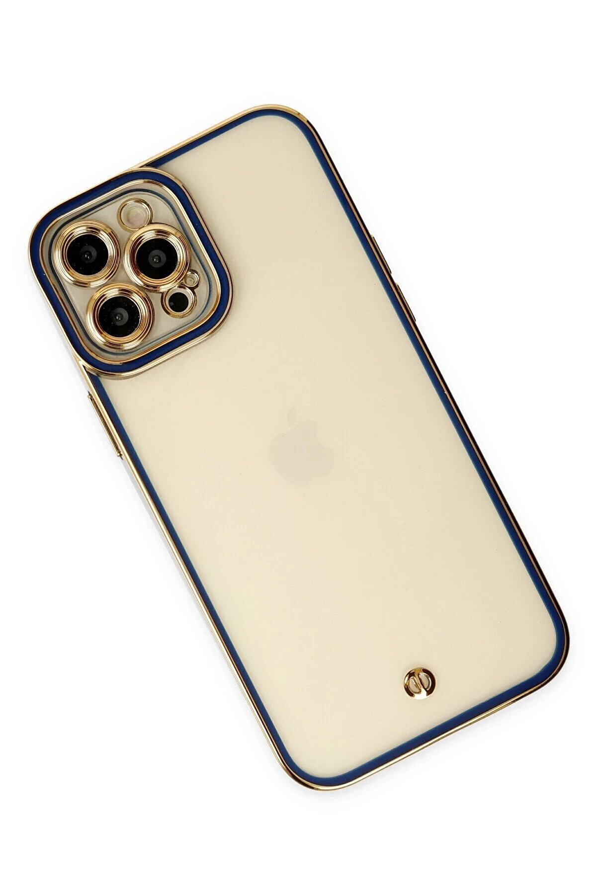 İphone 12 Pro Max Kılıf Li̇va Lens Si̇li̇kon - Mavi̇ - Dropx4317-6318