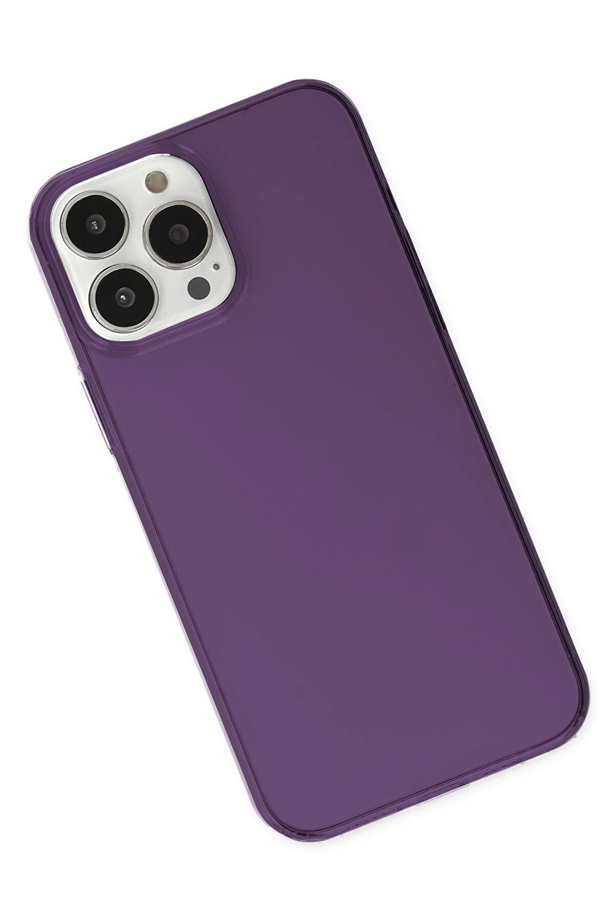 İphone 14 Pro Kılıf Pc Sert Şeffaf Kapak - Mor - Dropx3046-6977