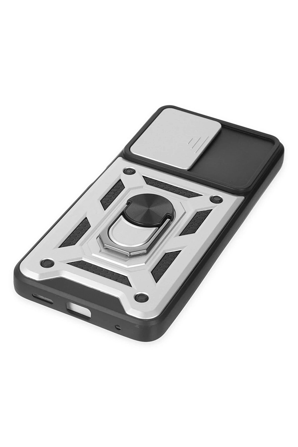 Xi̇aomi̇ Poco X3 Gt Kılıf Pars Lens Yüzüklü Si̇li̇kon - Gümüş - Dropx4749-3921