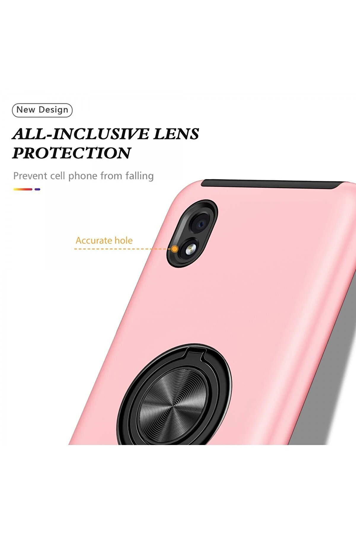 Samsung Galaxy A01 Core Kılıf Eli̇t Yüzüklü Kapak - Pembe - Dropx9079-7578