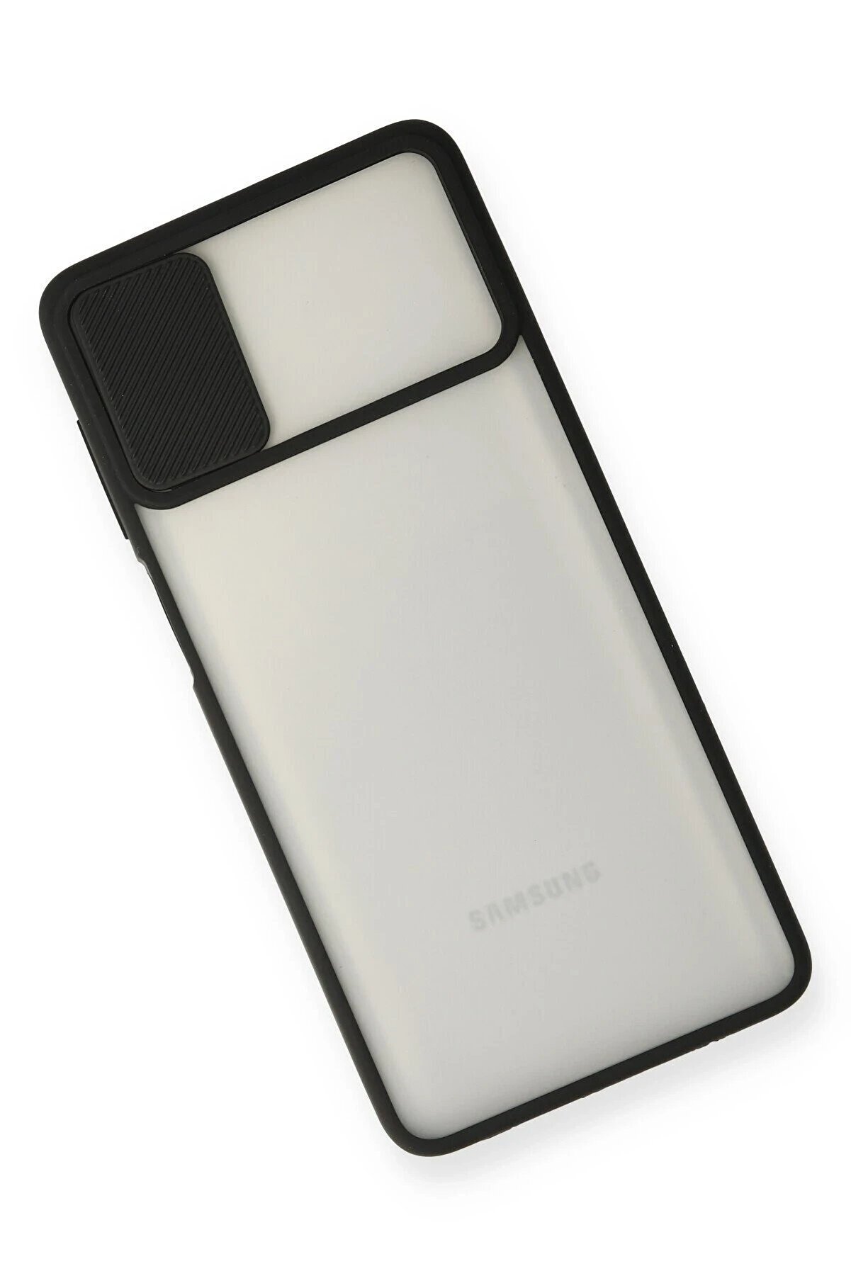 Samsung Galaxy M51 Kılıf Palm Buzlu Kamera Sürgülü Si̇li̇kon - Si̇yah - Dropx3733-9343