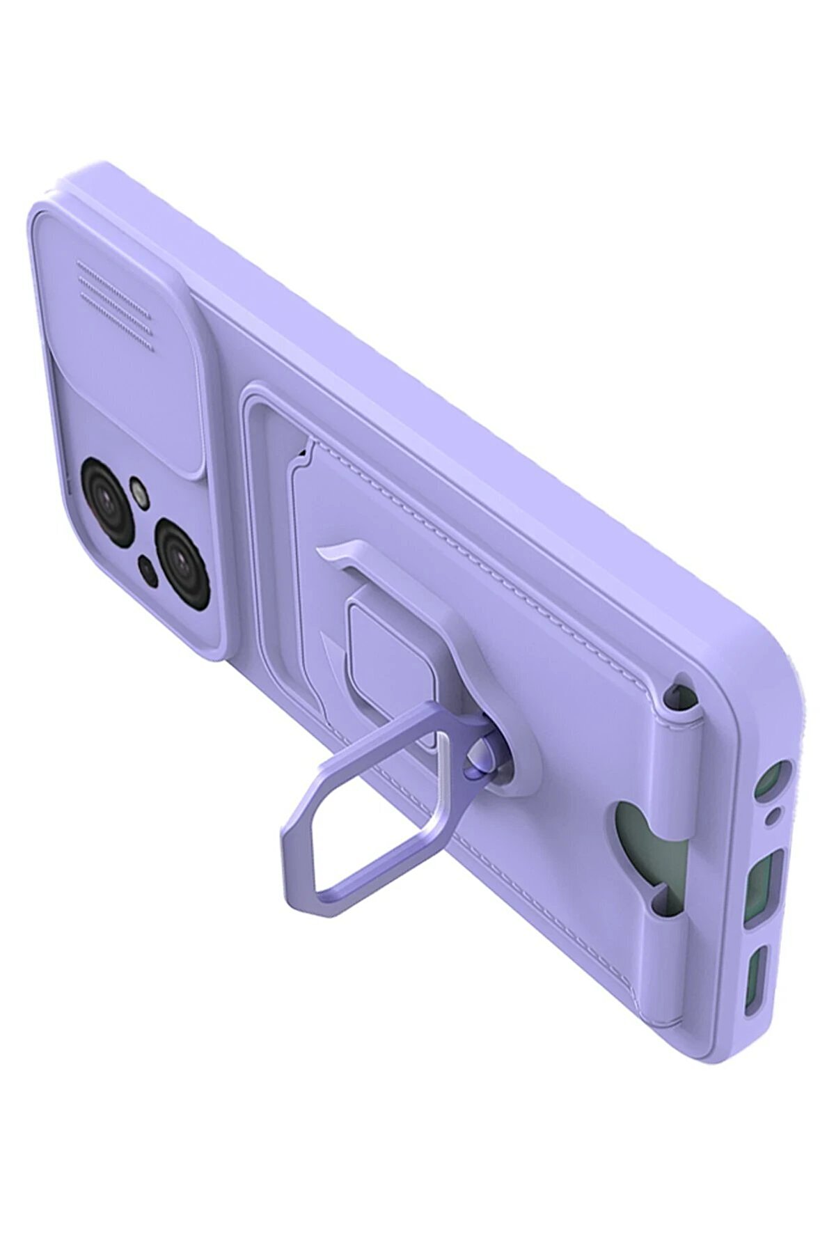 Xi̇aomi̇ Poco M5 Kılıf Zuma Kartvi̇zi̇tli̇ Y&uuml;z&uuml;kl&uuml; Si̇li̇kon - Li̇la - Dropx2800-2375