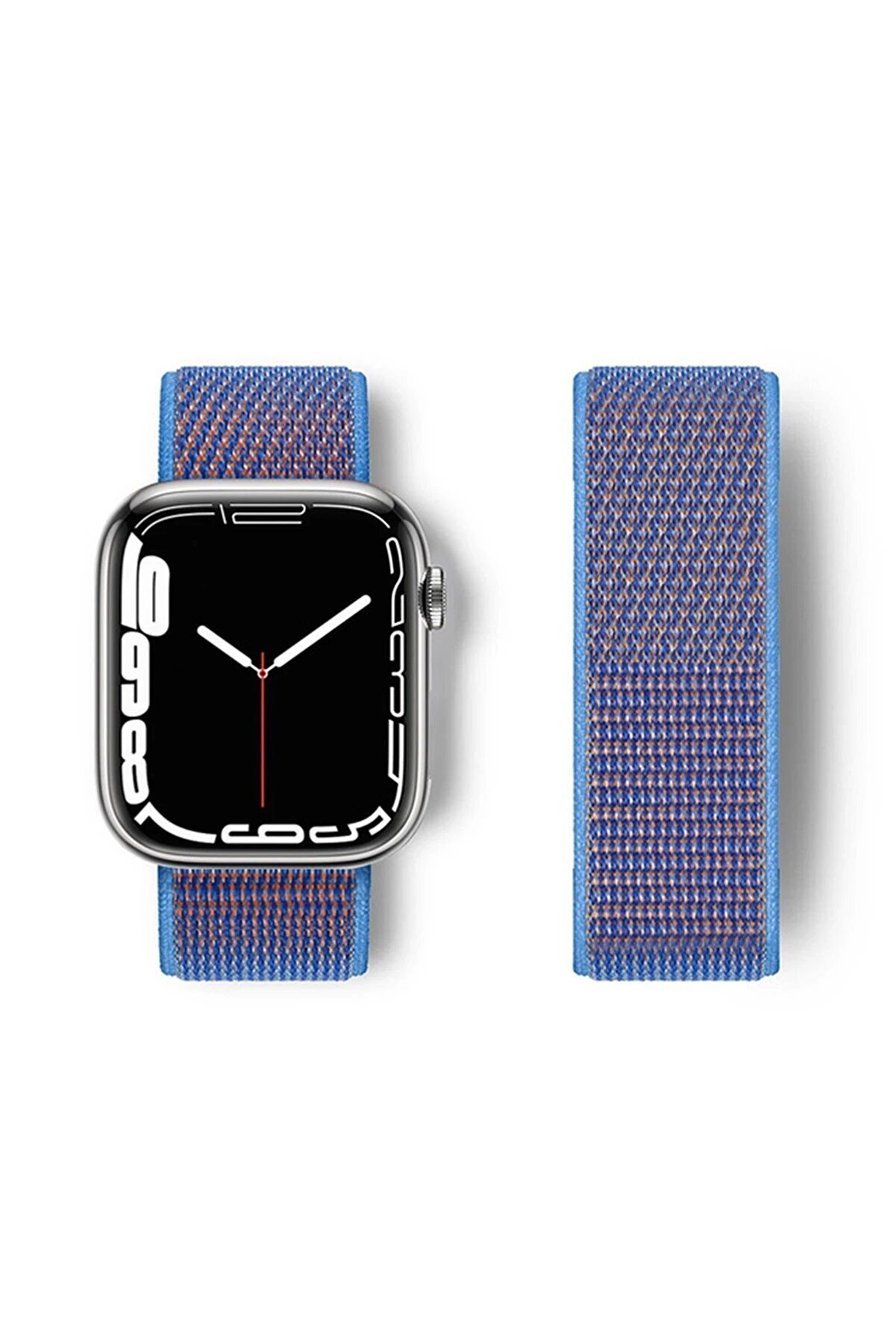 CepteToptan Apple Watch 42mm Hasırlı Cırtcırtlı Kordon - Mor - DROPX2906-4160