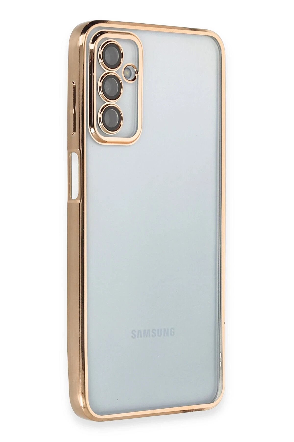 Samsung Galaxy M23 Kılıf Lensli̇ Si̇li̇kon - Gold - Dropx3589-6637
