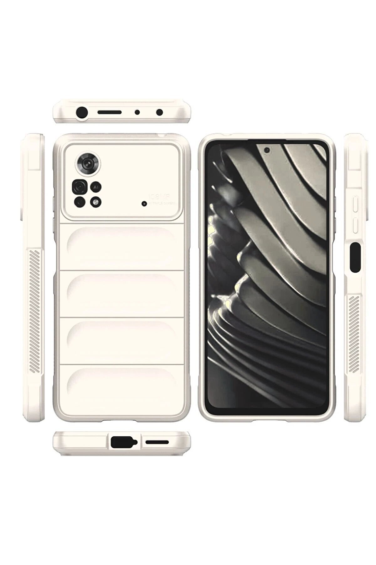 Xi̇aomi̇ Poco X4 Pro 5G Kılıf Opti̇mum Si̇li̇kon - Krem - Dropx4104-3038