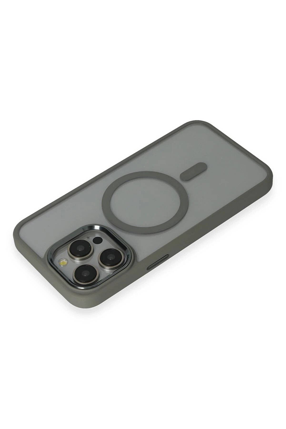 İphone 15 Pro Max Kılıf Room Magneti̇csafe Si̇li̇kon - Gri̇ - Dropx2100-1421
