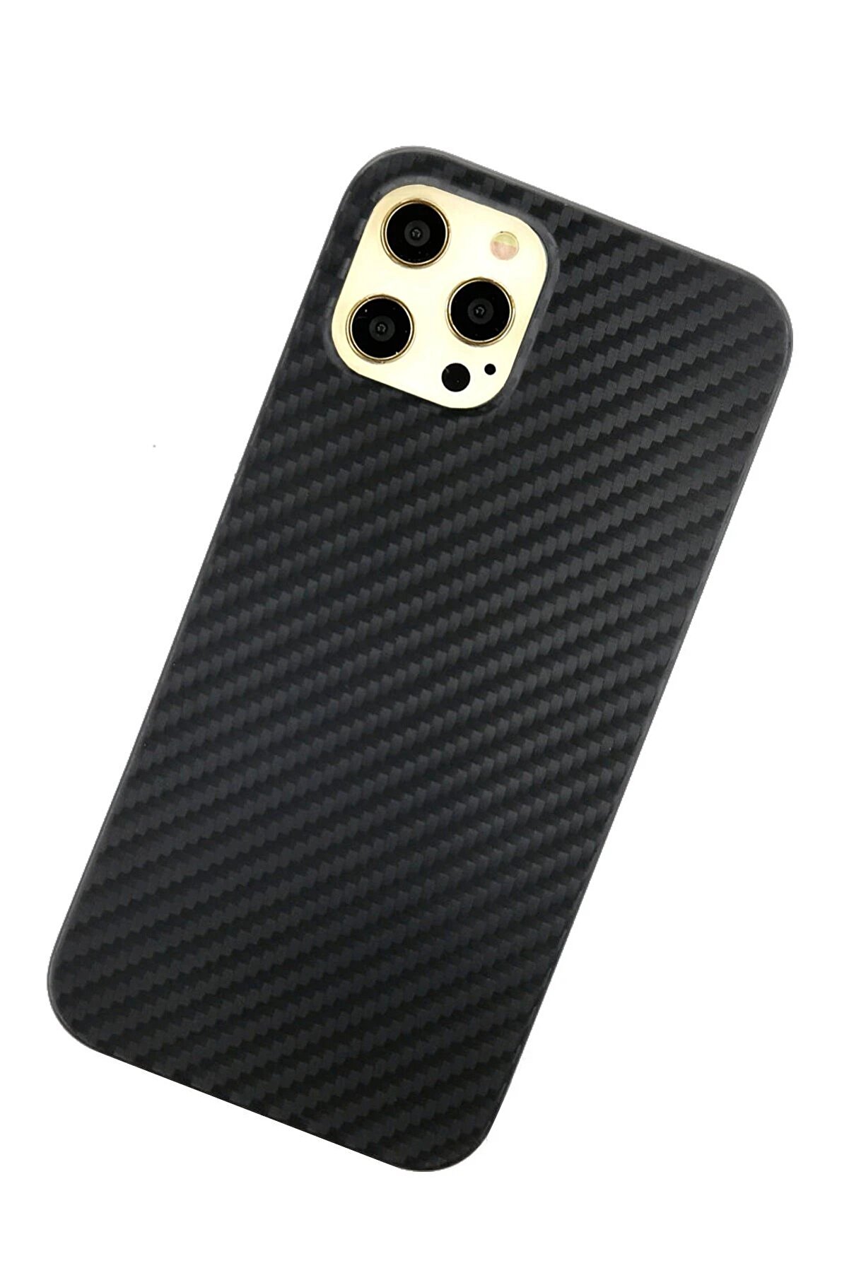 İphone 12 Pro Max Kılıf Karbon Pp Si̇li̇kon - Si̇yah - Dropx9281-2643