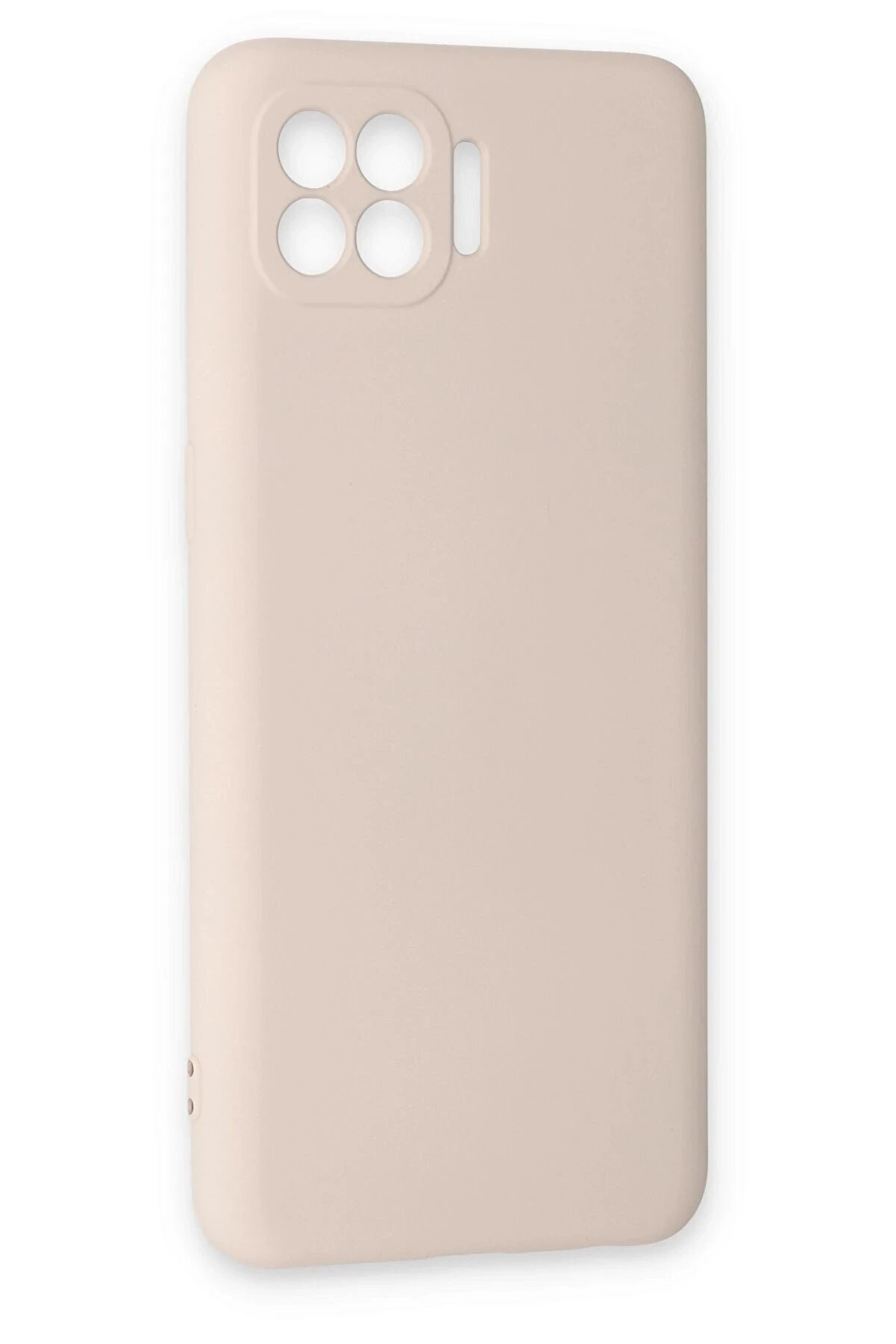 Oppo Reno 4 Li̇te Kılıf Nano İçi̇ Kadi̇fe Si̇li̇kon - Pudra - Dropx3592-3201