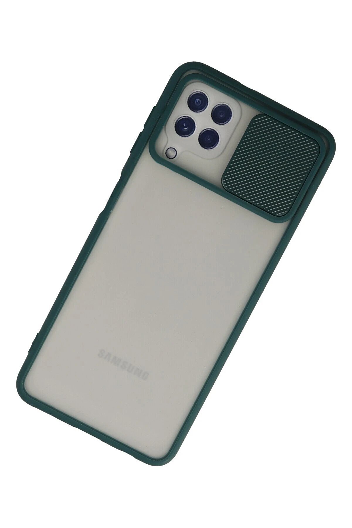 Samsung Galaxy A22 Kılıf Palm Buzlu Kamera S&uuml;rg&uuml;l&uuml; Si̇li̇kon - Yeşi̇l - Dropx2332-3831